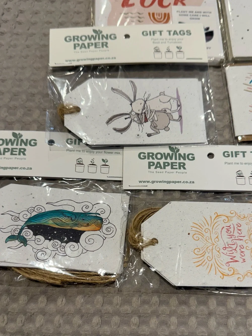 Seeded Gift Tags and Notebooks - Assorted White Designs